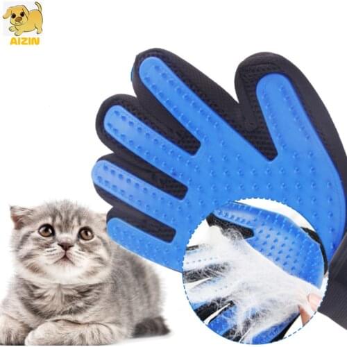 Pet Dog Hair Remover Gloves Comb Soft Silicone Cats Bath Supplier Grooming Cleaning Brush Gentle Efficient Massage Pet Products