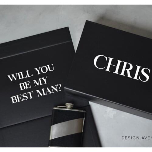 Personalized Wedding Gift Box,，Will you be my bridesmaid box,black ,Birthday gift box， Bestman boxes flower girl honeymooning