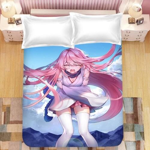 Yae Sakura Anime 3D Printed Bed Sheet Coverlet Children Room Bed Sheet Bed Linen (NO Duvet Cover Pillowcase) 07