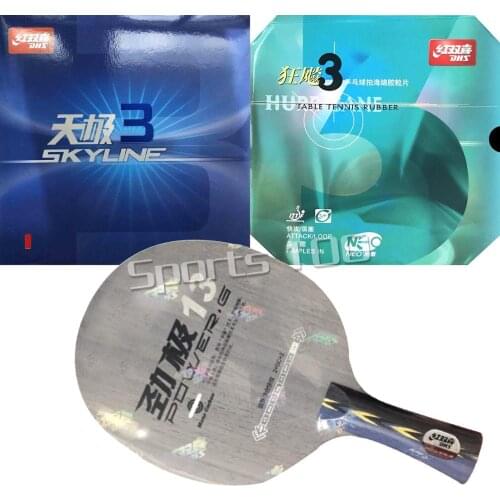Pro Combo Racket DHS POWER.G13 PG13 PG.13 PG 13 Blade with NEO Hurricane 3 and Skyline TG 3 Rubbers