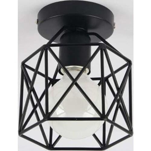 Industrial Retro Vintage Metal Cage Aisle Lamp Antique Cage Light Decoration Cafe Bar Chandelier Home Decoration Without Bulb