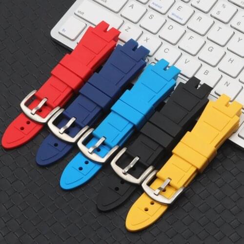 Pin buckle 28mm Soft nature rubber silicone watchband watch band For Roger for Dubuis strap for EXCALIBUR series