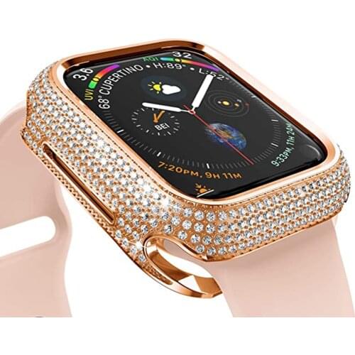 Luxury Rhinestone Diamond Protective Cover for iWatch Series 6 5 4 40mm 44mm Women Jewelry Case for Apple Watch 6 SE 3 42mm 38mm