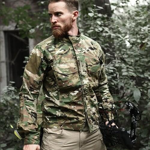 Military Shirt Camouflage Hiking Fishing Shirts Men Waterproof Quick Drying Long Sleeve Shirts Outdoor Army Tactical Uniform