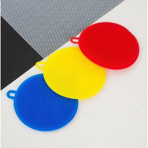 1pcs Silicone for Dish Washing Brush Bowl Pot Pan and Cooking Tool Cleaner Sponge Scouring Pads Kitchen Accessories