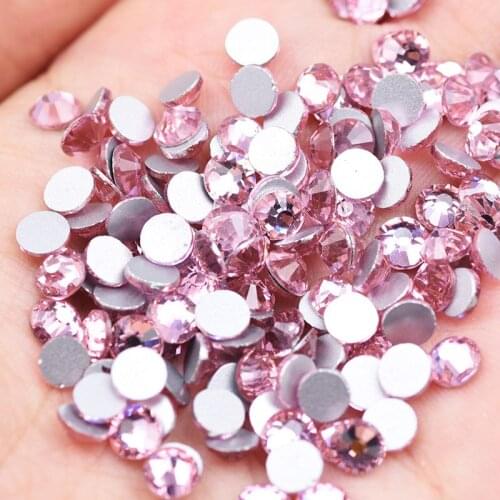 Ss3 - ss34(1.3mm-7.3mm) Light Pink Rhinestones Mix Sizes Flat back Crystal Stones for DIY Nails art Decoration