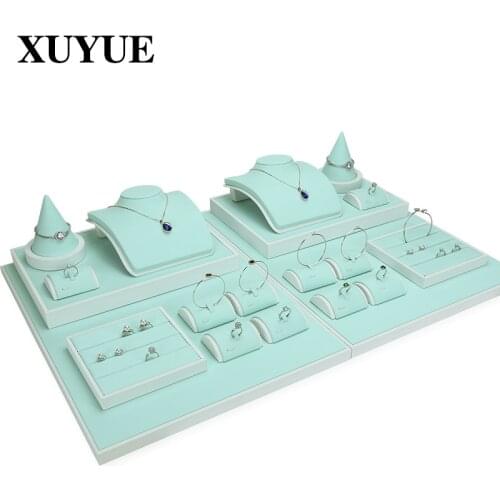 Jewelry display rack necklace bracelet display props factory direct sales mint green set jewelry shooting receiving tray