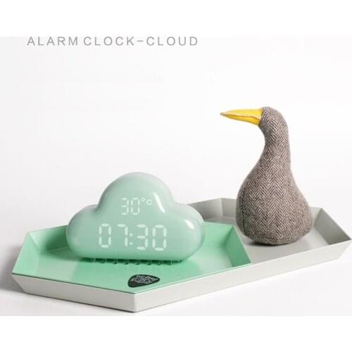 LED Luminous Electronic USB Digital Cloud Alarm Clock Intelligent Time Temperature Date Clock Home Decoration