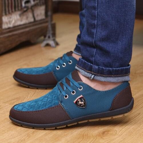 Driving Shoes Men Flats Canvas Lacing Shoes Breathable Men Casual Shoes Fashion Sneakers Men Loafers Moccasins Men 39 S Shoes