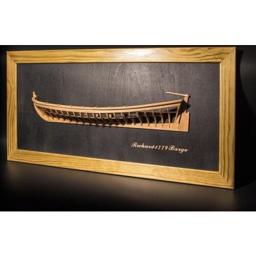 Scale 1:24 mirror-frame half longitudinal section French 29 ft Barge dinghy wooden model kits Pear Version