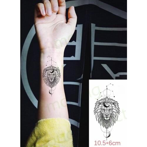 Waterproof Temporary Tattoo Stickers Womens Diamond The Lion King Moon Body Art Tattoos Arm Fake Tatto Flash Tatoo For Men
