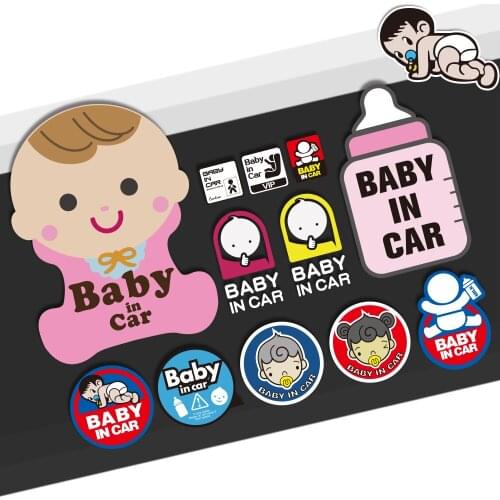 Funny Colorful Car Sticker Kids Baby On Board 3D Baby in Car Decals Decoration Vinyl Stickers Family Auto Cover Kids Protect