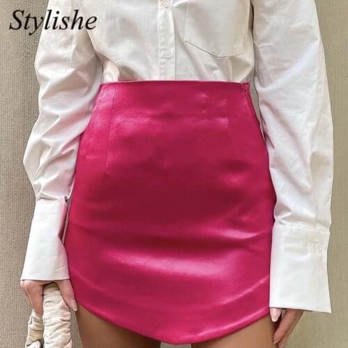 Green Satin Mini Skirts Women Sexy Soft A Line Skinny High Waisted Skirt Chic Zipper Y2K Rose Red Summer Skirt Female Vestidos