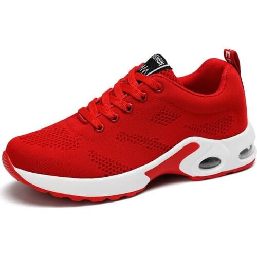Ladies Casual Comfortable Shoes Pure Color Mesh Sports Womens Shoes Low-cut Sports Shock Absorption Womens Running Shoes