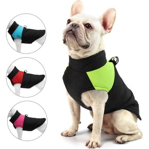 Winter Thicken Warm Dog Clothes Waterproof Thickened Winter Cotton Vest Pet Padded Vest Zipper Jacket Coat Small Medium Dogs