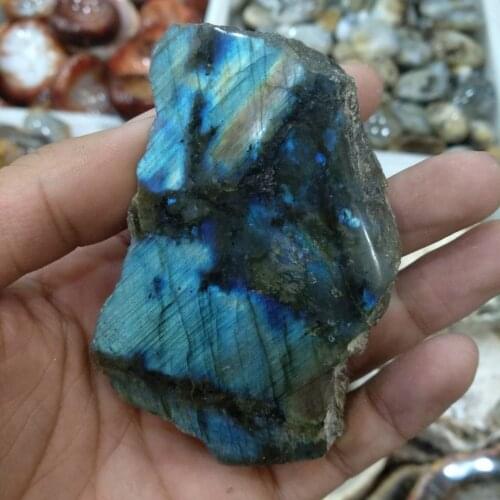 1Pcs POLISHED / ROUGH NATURAL LABRADORITE STONE / RARE LOCALITY / Madagascar