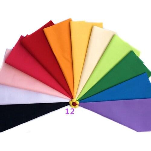 12 color option solid Printed Cotton Fabric for Handmade Sewing Material Patchwork Curtain Needlework DIY craft 20*30cm Wh