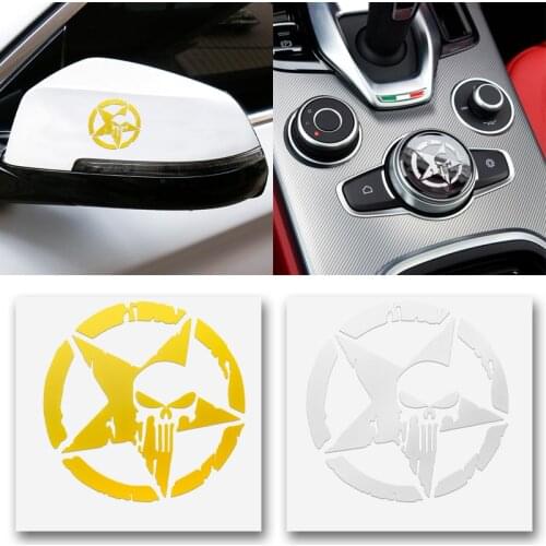 2PCS 3D Metal Car Styling Side Window Body Punisher Emblem Decoration Sticker For Opel Renault Mazda BMW Audi Ford Mitsubishi