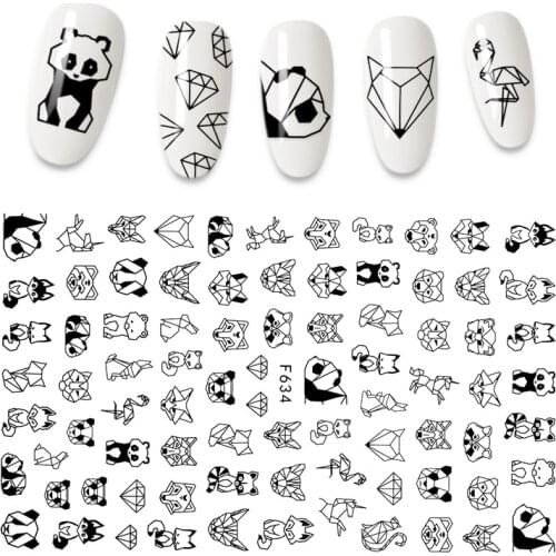 3D Nail Sticker Love Heart Nail Art Decorations Foil Panda Letter Design Nails Accessories Fashion Sexy Manicure Stickers