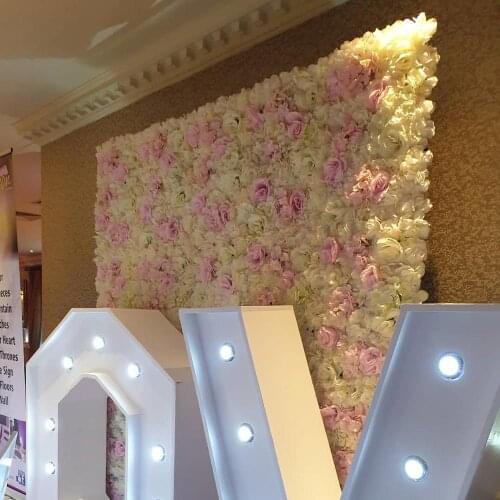 60cmX40cm Artificial Flowers Arrangement Pink White Wall Decor flower mats Wedding Decoration Shop Decoration Silk Flower