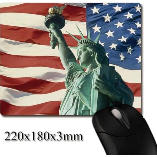 American Symbol Statue of Liberty Stars and Stripes printed Heavy weaving anti-slip rubber office mouse pad Coaster Party favor