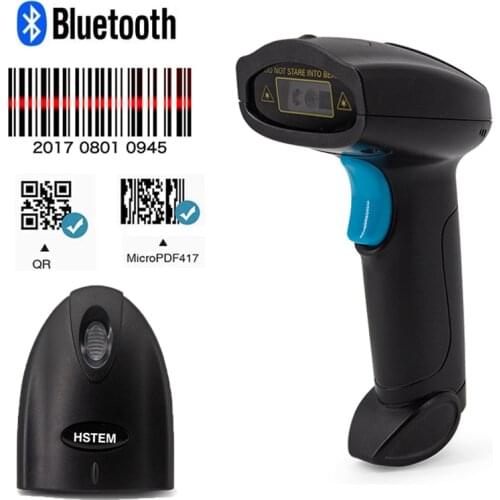 Hstem Barcode Scanner Bluetooth 2.4G Wireless 2D QR Bar Code Reader Supprot PDF417 Inventory POS Terminal Use for Phone And Pad