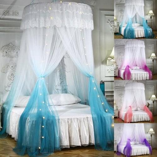 Large Romantic Color Gradient Dome Mosquito Curtains Princess Dome Mosquito Net Москитная Сетка Постельный Путеводитель @40