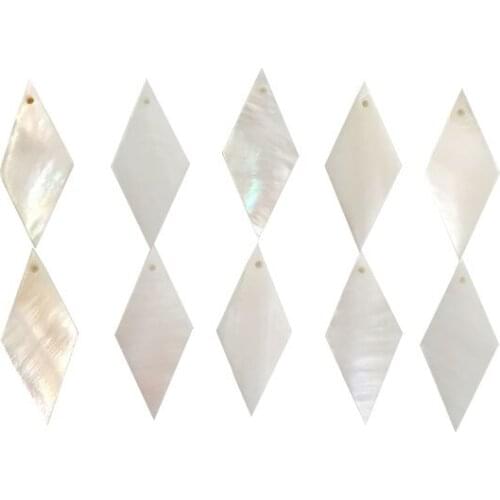 14*30MM 50Pcs/pack Rhombus Shape Natural White Sea Shell Stone Bead Jewelry Charm Beads