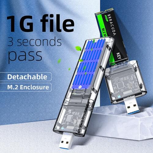 M.2 NVME SSD to USB 3.1 / Type-C Case,10Gbps Dual Protocol M2 NVMe NGFF Box for M2 NVMe PCIe SSD NGFF SATA HDD Enclosure Adapter