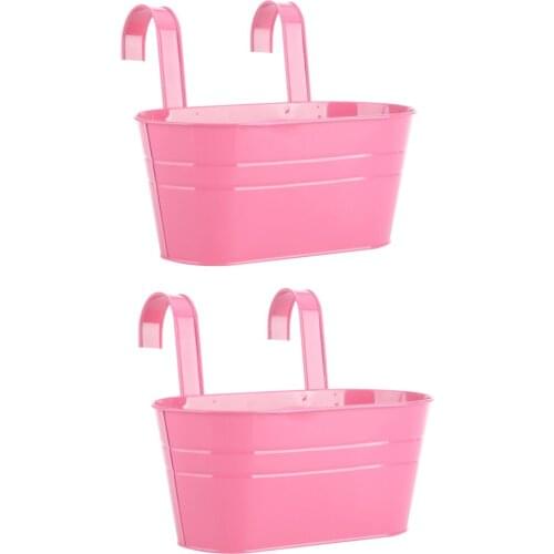 Flower Pots Metal Hooks Balcony Plant Holder Garden Tool Hanging Planter Detachable Home Decor Iron For Railing Fence 2PCS