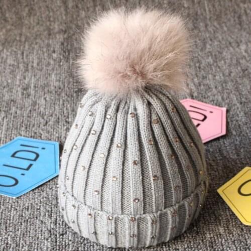 Children Winter Infant Newborn Kids Baby Wool Knitted Hat Cap Beanie With Two Double Pom Pom Beanie For Cute Boys Girl 1-3Years