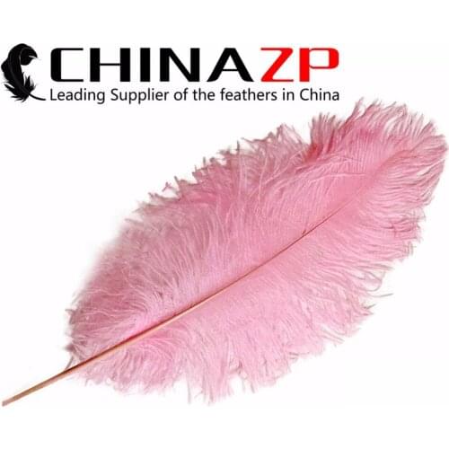 CHINAZP Factory 35-40cm(14-16inch) Length 200pcs/lot Best Wedding Dress Dyed Baby Pink Ostrich Plumage Feathers