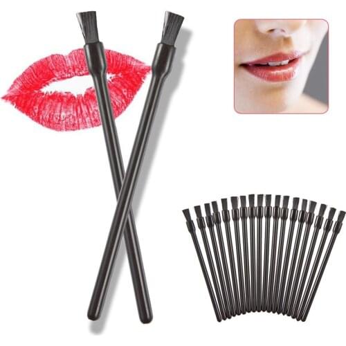 50/ 100 PCS Disposable Lip Brushes Flat Bristles Black Rod Style Lip Brushes Cosmetics Tools Lip Gloss Lipstick Makeup Brushes