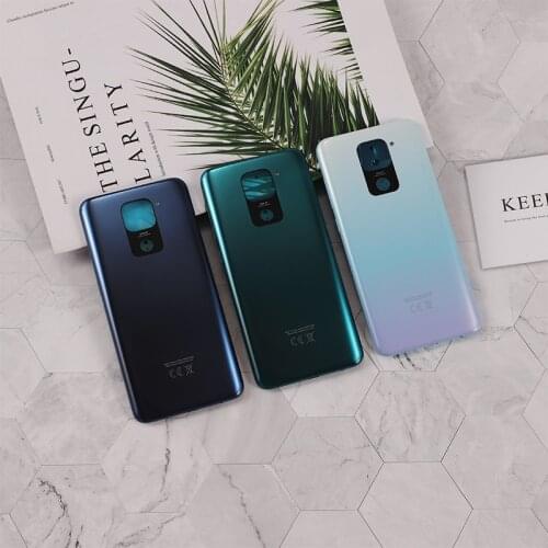 Note9 Housing For Xiaomi Redmi Note 9 6.53inch Plastic Battery Cover Repair Replace Back Door Rear Case + Logo Side Buttons