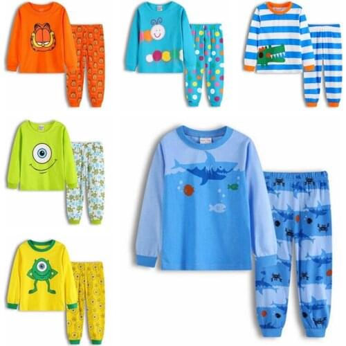 Hot Sell Nightwear Boys Sleepwear Clothes Kids Pajamas Set Childrens Clothing Baby Girls Cartoon Pijamas Spring Autumn Pyjamas