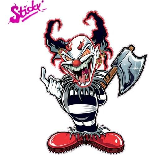 STICKY Car Sticker Evil Clown Anime Car Sticker Decal Decor Styling Rear Windshield Motorcycle Off-road Laptop