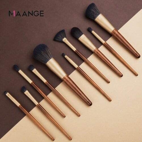 MAANGE Pro 10/1 Pcs Makeup Brushes Set Powder Foundation Eyeshadow Lip Make Up Brushes Set Synthetic Hair Cosmetic Brushes