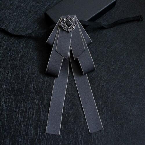 Fashion Big Bow Ribbon Brooches for Men Women Boys Rhinestone Crystal Wedding Business Attire Tie Cravat Pin Clothes Accessories
