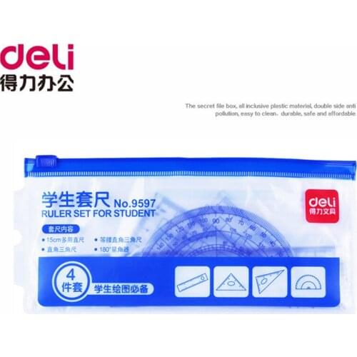 Primary school pupil drawing multi-function combination ruler triangle ruler protractor 4 piece office supplies