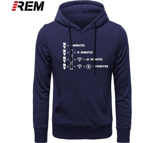 REM Mens long Sleeve Toilet Break Wifi Geek Nerd Lazy Funny long Sleeved Clothing Men Cool Hoodies, Sweatshirts