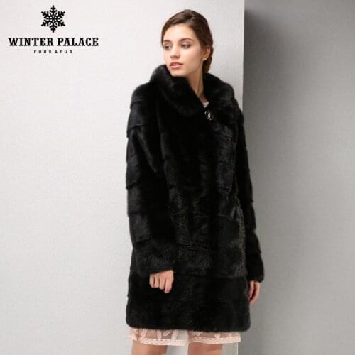 New models fashion mink fur coat, mink fur coat black, coat of natural mink fur,In the long section mink fur coat Free shipping