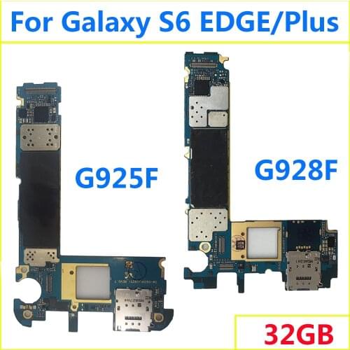 Original Unlocked Main Motherboard 32GB Replacement For Samsung Galaxy S6 Edge G925F/S6 EDGE PLUS G928F