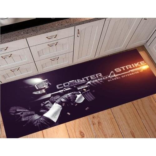 Steam Game Rainbow CS GO Long Floor Rug Doormat Mat Carpet Room Kitchen Home Garden Non-slip Door Mat