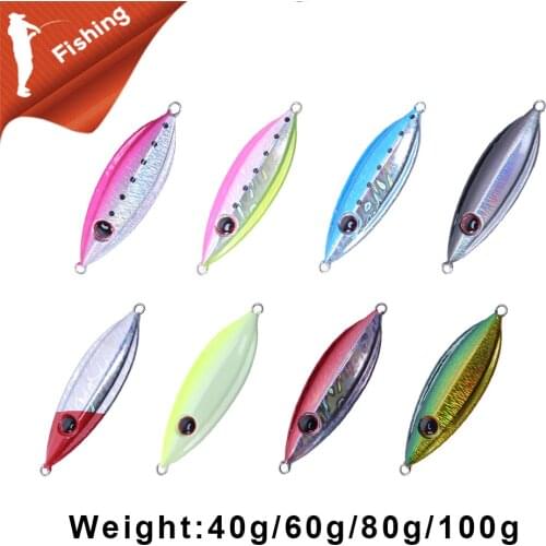 Fallen leaves fall slowly sinking iron bait Shake Metal Spoon Iron Plate Luminous Baits Hard Lead Deep Sea Fishing Jig Lures