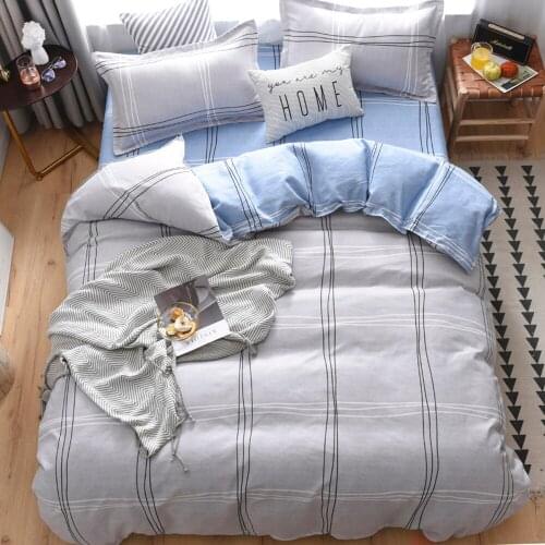 Lattice Bedding Set Grey Duvet cover Bed Linen Single Queen King Size Creative Bedclothes 3PCS