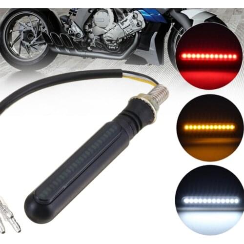1Pair Motorcycle Turn Signals E4 Mark LED Flowing Water Flashing Stop Signals Tail Indicator Running Light DRL Flasher For Honda