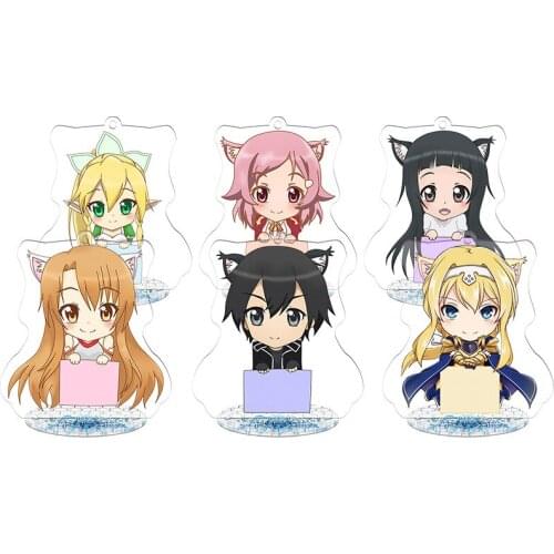 Anime Sword Art Online Alicization SAO Alice Synthesis Thirty Kirigaya Kazuto Acrylic Keychain Action Figure Toy Keyring 8cm