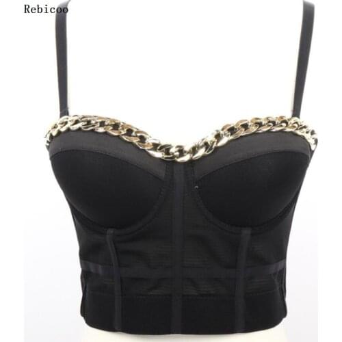 Mesh Push Up Bralet Womens Corset Bustier Bra Night Club Party Cropped Top Vest Plus Size
