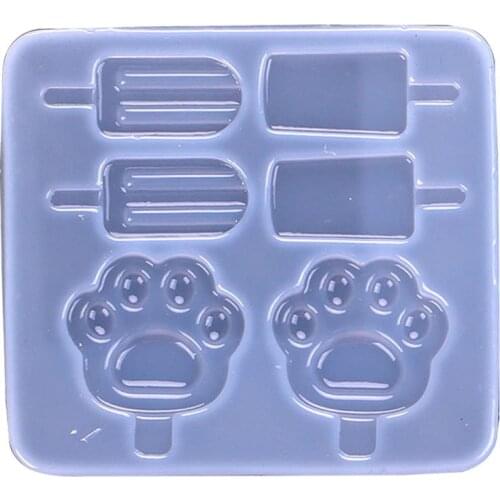Silicone Crafting Mold DIY 6-Cavities Non-Stick Ice Cream Mold Paw Print Mold Chocolate Mould For Cocina Baking Tools