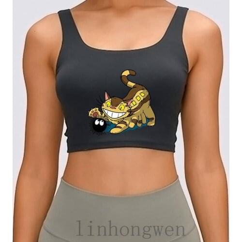 Create Newest Women Tank Top For Catbus From My Neighbor Totoro Crop Top Summer Style Crop Top Unique Homme Cheap
